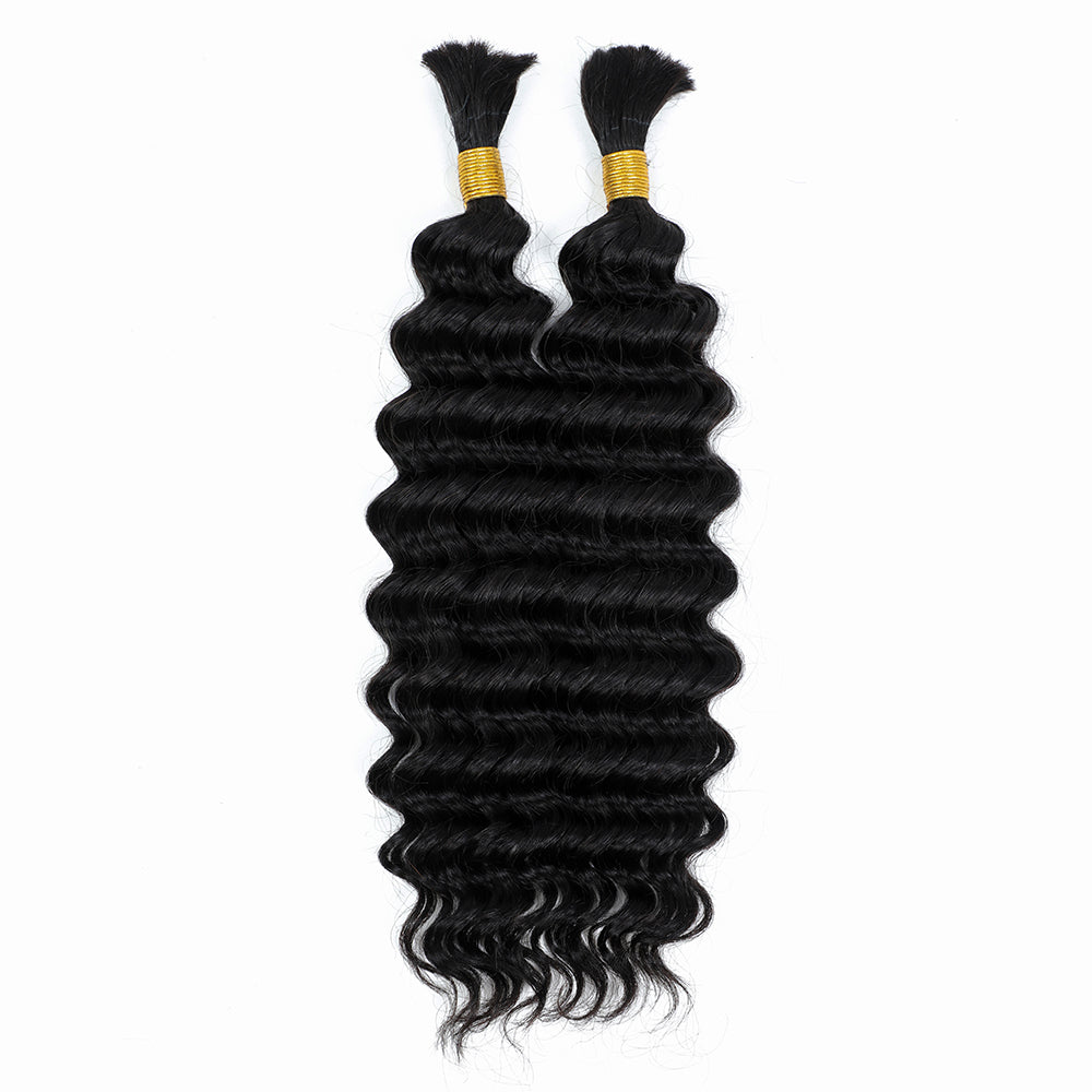 Newmiss Deep Wave Braiding Bulk Hair – Easy Installation Curly Human Hair for Protective Hairstyles