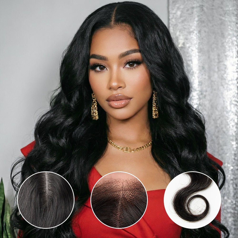 NEWMISS Human Hair Kim K Middle Part Closure Pre-plucked with Natural Hairline - newmiss hair