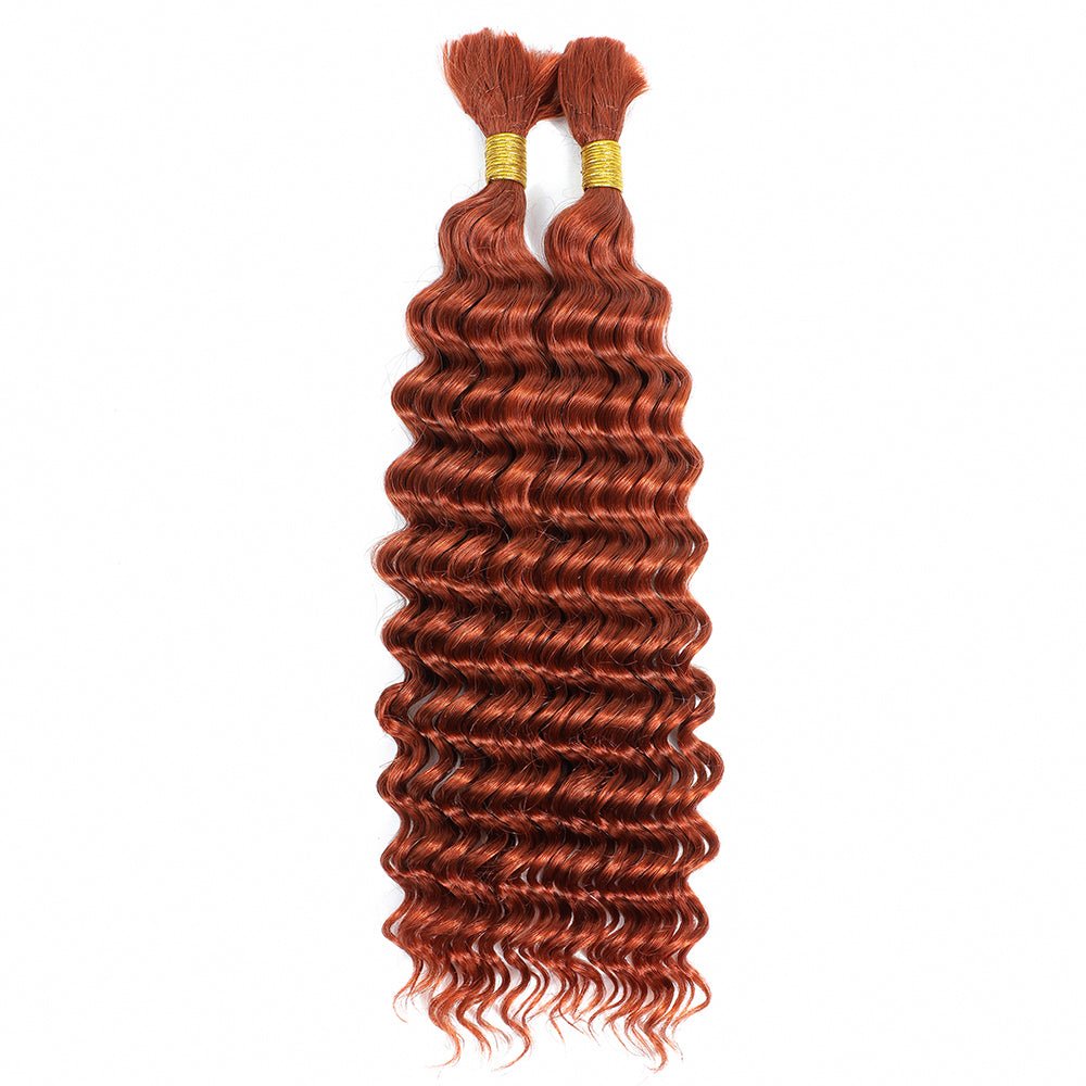 Red Deep Wave Human Hair Bundles with Bulk Hair for Braiding Newmiss Colored Virgin Hair Weave - newmiss hair